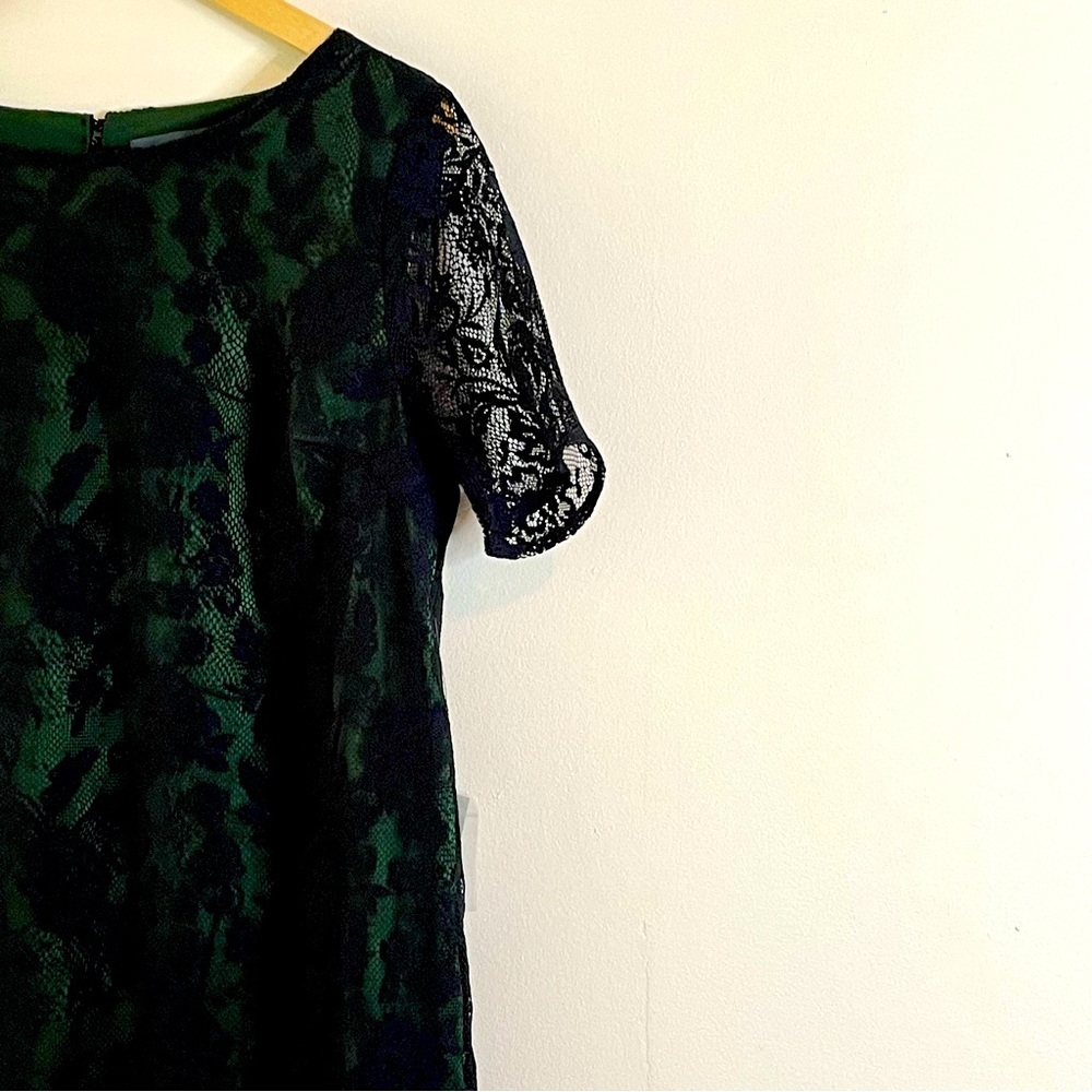 New Mod Cloth Retro Black and Green Overlay Lace Mini Dress Size Medium
